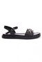 Black Genuine Leather Metal Buckle Detailed Sole Soft Leather Ankle Strap Women's Sandals - 6