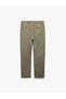 Button Pleated Linen Cotton Blend Chino Trousers with Lace-Up Waist and Pocket Detail - 4