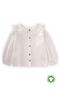 Organic Scallop Collar Muslin Shirt 2-10 Years Off White - 2