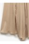 Aerobin Fabric A-Line Midi Length Satin Flared Skirt with Slit Detail - 6