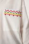 Embroidery Detailed Oversize Linen Shirt Ecru Lde0007 - 3