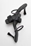 Women's Embellished Embellished Dress Slippers, Genuine Leather, Zy 7716 Black - 6