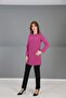 O-Neck Long Sleeve Blouse-Fuchsia - 8