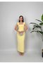 Special Design Collar Stone Detail Slit Yellow Promise Invitation Engagement Graduation Dress - 4