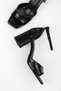 Women's Sarge Black Shiny Skin Heeled Shoes - 4