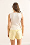 Women's White Asymmetrical Button Detailed Modal Content Blouse Blz-19003018 - 6