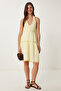 Mini Muslin Dress with Lace Stripe Yellow Lhf0030 - 2