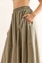Women's Khaki Elastic Waist Maxi Balloon Parachute Bell Skirt Etk-19000332 - 6