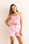 Women's Pink Yellow Rope Strap Crop 2 Pack Blouse Blz-19003022 - 3