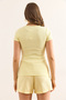 Women's Light Yellow Zippered Camisole Blouse Blz-19000112 - 2