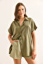 Women's Khaki Bat Viscose Shirt Gml-19000617 - 3