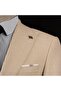 Italian Style Combination Suit Jacket Vest Pant Beige T14037 - 3