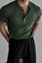 Men's Slim Fit High Collar Plain Knitwear T-Shirt