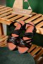 Liqqa Cross Leather Detailed Elastic Women's Sandals