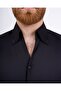 Italian Style Slim Fit Stand Collar Double Cuff Men's Shirt Black T11954 - 2