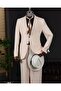 Italian Style Slim Fit Mono Collar Men's Jacket Beige T13788