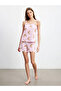 Lcw Young Pink Bear Teddy Printed Women's Shorts Pajama Set - 2