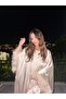 fuzzy-sleeved abaya dress