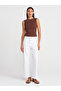 31835 100% Cotton Rose Detailed Sleeveless Top-Light Brown - 4