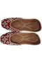 Traditional Indian Jutti Flats, Red Velvet with Pearl Embroidery, Handcrafted Women's Mojari Shoes,