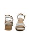 59244 Beige Genuine Leather Heeled Women's Sandals - 6