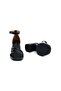 59245 Black Genuine Leather Heeled Women's Sandals - 7