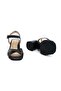 59241 Black Genuine Leather Women's Sandals - 5