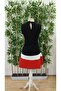 Women's Zero Sleeve Semi Turtleneck Stripe Detailed Imported Crepe Dress - 6