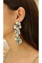 Black and White Enamel Flower Design Earrings