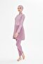 Full Covered Lycra Patterned Skirted Hijab Swimsuit Pink 3483-P - 3