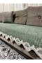 Lace Bamboo Striped Sponge Velvet Non-Slip Sofa Bed Seat Cover (85X210)