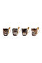 طقم أكواب قهوة عالية الجودة مع ملاعق باللونين البني والأبيض
