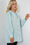 Women's Baby Collar Long Tunic 5967 - Turquoise - 5