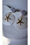 Faux Pearl Seashell Star Detailed Earrings