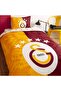 Licensed 100% Cotton Sheet Elastic Single Duvet Cover Set Galatasaray 5. Star - 2