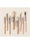 Set 8 makeup brushes with storage pouch, Cream - 2