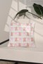 Baby Pink Teddy Bear and Ribbon Patterned Children's Room Throw Pillow Cover – 43X43Cm