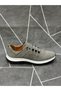 Gray Genuine Nubuck Leather Laceless Orthopedic Sports Shoes - 2