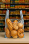 21X41 cm Small Size 200 Pieces 1 Roll Transparent Roll Grocery Butcher Bag - 2
