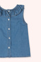Baby Girl Collar Detailed Denim Blue Blouse - 2