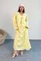Tie Detail Jacket and Long Skirt Two Piece Set 8842 - Yellow