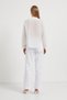Textured V-Neck Blouse with Ruffles on the Front - 5