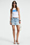 Wikends Women's Crew Neck Thick Strap White Tank Top with Print Detail on the Front - 4