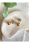 Zircon Stone Ball Steel Earrings - 2
