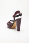 Women's High-Heeled Platform Burgundy Patent Leather Evening Shoes - 5