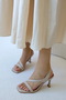 Botte Women's Square Toe Tape Detailed Heeled Slippers Sandals - 5