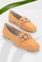 Orange Nubuck Women's Loafer Shoes01641165901 - 3