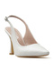Women's Thin Heeled Shoes 25Y Ykşk-8413 Z White - 4