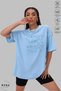 Women's Crew Neck Sea Creatures Printed Cotton Oversize Short Sleeve T-Shirt