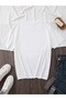 Women's White Saplings Printed Oversize T-Shirt - 3
